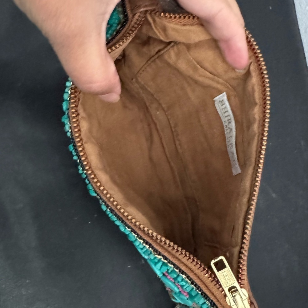 Shiraleah by Anthropologie Beaded Fringe Boho Sequins Glam Clutch- Size 10 x 6 - Picture 7 of 9